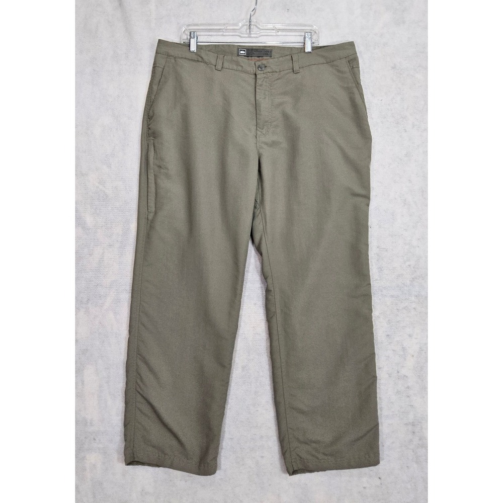 REI Pants Mens 38 40 x 30 Straight Leg High Rise Gray Hiking lightweight UPF